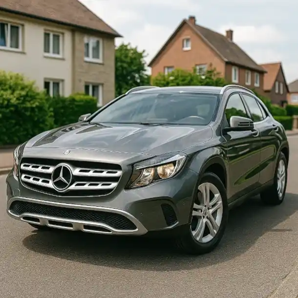 Ein gebrauchtes Mittelklasse-Auto parkt in Krefeld bereit für den Autoankauf.